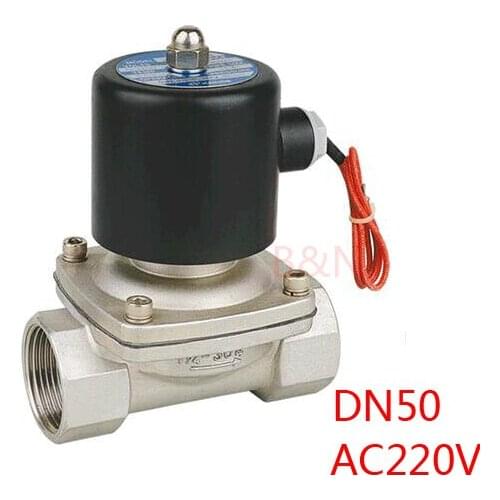 New 2W500-50B 2'' AC 220V stainless steel 304 Electric solenoid valve,DN50 ss304 magnetic valve for air water oil 2 inch