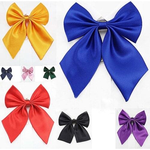 Adjustable Clip on Neck Wear School Uniform PLAIN Cravat Tie Necktie Tuxedo BowTie Butterfly Ladies Womens Japanese Bowknot