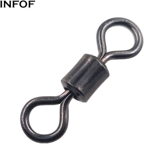 10/20-pieces Fishing Swivels Rolling Swivel #14-#10/0 Stainless Steel Swivel Hook Fishing Connector Lure Link Carp Fishing Tools