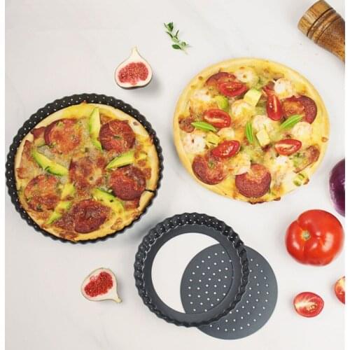 Live Bottom Pizza Pan with Hole 9 inch Non Stick Pizza Pan Carbon Steel Pizza Tray Tools Oven Baking Roasting Pie Mold