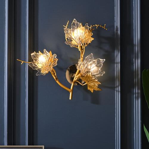 Postmodern Crystal Wall Lamp Branch Lamp Light Luxury Wall Lamp Living Room Bedroom Bedside G9 Led Wall Light Decor