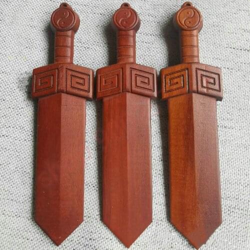 Taoist supplies, lightning jujube wood, Taoist magic weapon, solid wood Bagua Sword Pendant
