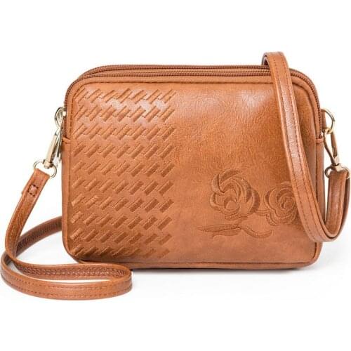 Vintage Small Women Shoulder Bag Flap Floral Many Compartment Messenger Crossbody Bags Female Handbag Purse