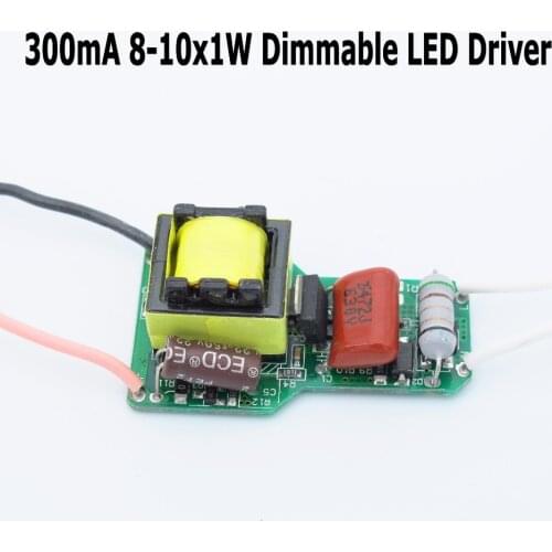 High Quality Dimmable Isolated 300mA 8W 9W 10W Led Driver Power Supply AC 110V 220V for Dimming LED lights