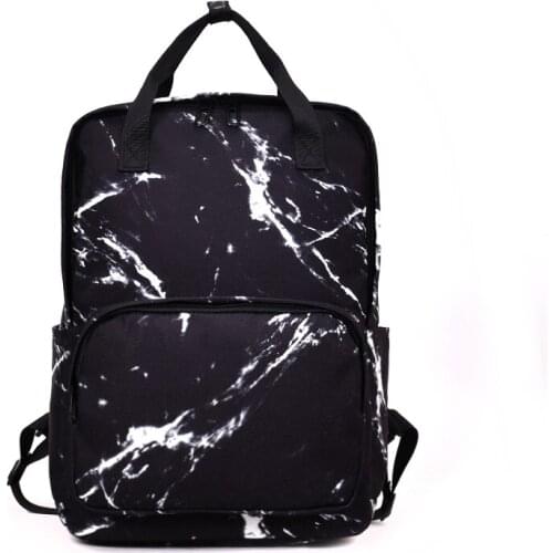 WEIXIER 2019 New Canvas Backpack Female School Bags for Teenage Girls Marbling Backpack Big Laptop Rucksack Mochilas LY-18