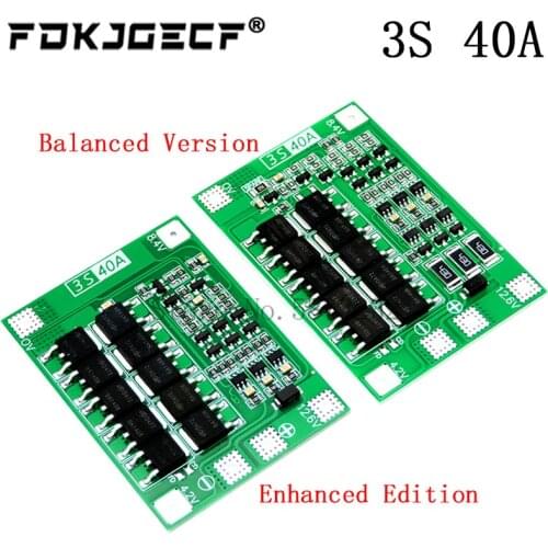 3S 40A Li-ion Lithium Battery Charger Lipo Cell Module PCB BMS Protection Board For Drill Motor 12.6V Enhance/Balance