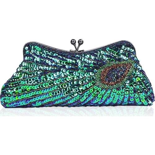 High Handmade Special Shape Bag Party Sequins Bead Clutch Lady Bag Dinner Party Female Bag