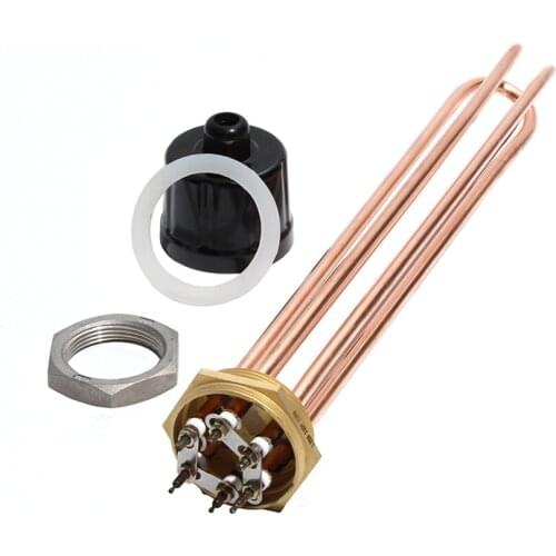 2 Inch/DN50 8mm Dia All Copper Tubular Water Heater with Accessory 110V/220V/380V Electric Heating Part 3KW/4.5KW/6KW/9KW/12KW