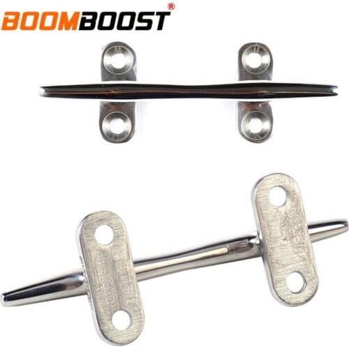 2PCS Rope Cleat Tie Line Silver For Boat Yacht Marine Dock Deck Latch 4.9 inch Hardware Stainless Steel 316
