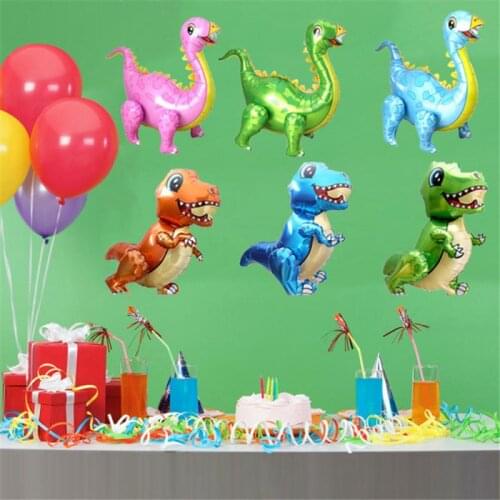 4D Dinosaur Aluminum Foil Balloon Childrens Birthday Party Decoration Toy Boy Girl Cartoon Three-dimensional Simulation