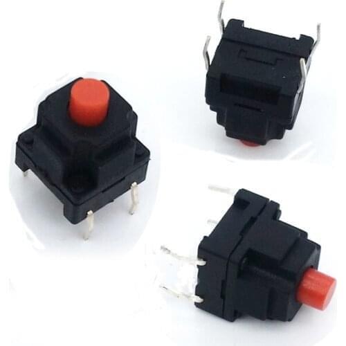 50pcs/lot 4 pins 10*10*13.2 mm Water-proof Tactile Push Button DIP Red Color Tact Switches 10x10mm