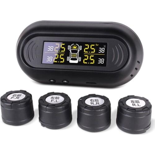 Car Hidden TPMS External Wireless Solar Tire Pressure Detection Universal Security Alarm Systems Tire Pressure Monitor