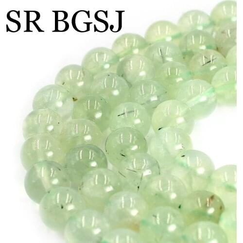Free Ship BGSJ 4 6 8 10 12mm 3A Prehnite Natural Gemstone Stone Round Jewelry Making Wholesale Beaded Beads 15"