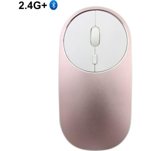 Bluetooth 4.0 Wireless 2.4G Mouse Rechargeable Aluminum Alloy Silent Mause USB Ergonomic 1600 DPI Mice For Xiaomi Phone Laptop