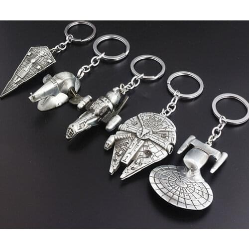 Spaceship Sign Keychain Cool Falcon Keyrings Car Bag Key Chain Pendant For Men Jewelry