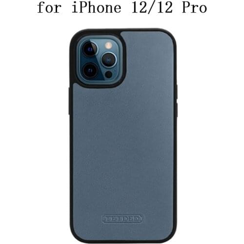 Genuine Leather Case foriPhone 12 Soft Silicone TPU Frame Bumper for iPhone12 Pro Luxury Fashion Phone Funda iPhone12Pro coque