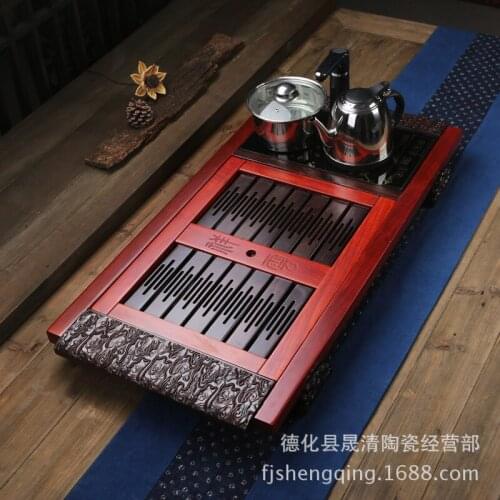 Four combinations of rosewood ebony clouds carved tea tray cooker pumping station New Features tea sea
