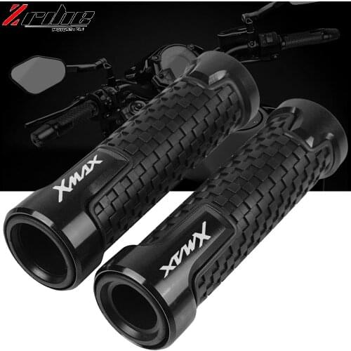 For Yamaha xmax 125 250 300 400 X-MAX 2017 2018 2019 7/8'' 22mm Motorcycle Handle ends Grips Bar Hand grip Handlebar XMAX LOGO