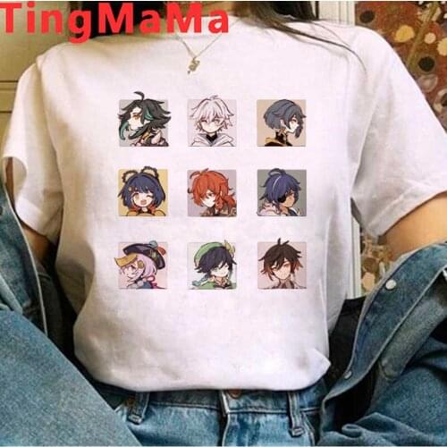 Genshin Impact Keqing top tees men harajuku aesthetic couple clothes t-shirt harajuku