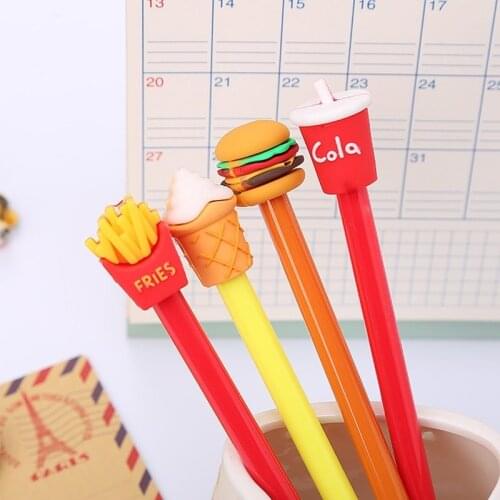 Hamburg Gel Pen Novelty Cute Pens Kawaii Stationary Gel Ink Pen Korean Stationery Pens Pink School Supplies Office Accessories