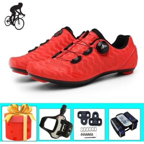 Athletic Cycling Shoes Reflective Sapatilha Ciclismo Bicycle Riding Snekaers Breathable Self-locking Outdoor Footwear Flat Shoes