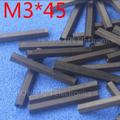 M3*45 black 1 pcs Nylon 45mm Hex Female-Female Standoff Spacer Threaded Hexagonal Spacer Plastic Standoff Spacer high-quality