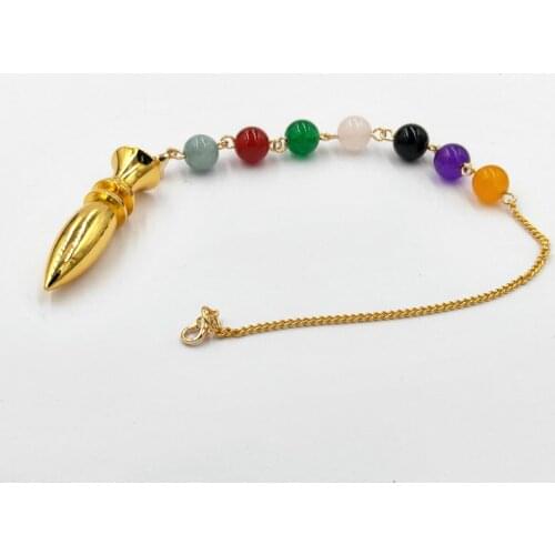 SL natural stone & copper pendulum pendant reiki Natural Stone Amulet Healing crystal Pendant for Men Women reliquary necklace