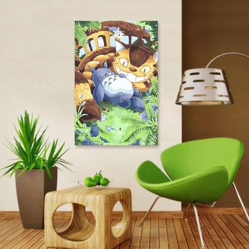 Cute chinchillas cartoon painting oil painting DIY painting family Hotel decorative painting Hayao Miyazaki paint by number art