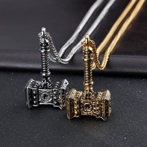 Choose New Arrive Mens Jewelry Pure Stainless Steel Thors Hammer Pendant wheat braid chain Necklace XMAS Gifts