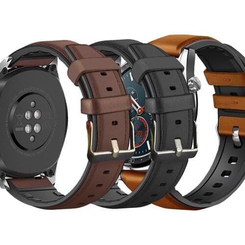 New 20mm 22mm Light Brown Silicone Leather Watch Band Strap Watchband Stainless Steel Buckle Clasp Watch Accessories Straps