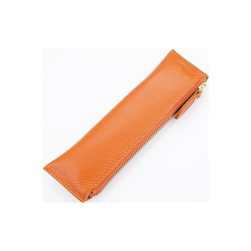 Genuine Natural Leather Pen Bag Fountain Ballpoint Holder Pencil Pouch Case Office School Ofiice Supplies Gift Rewarding