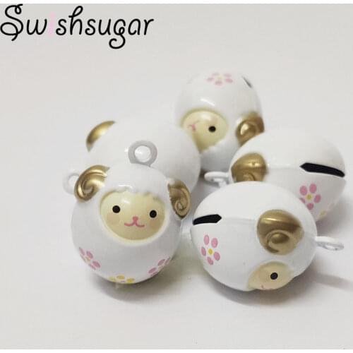 Lovely Sheep Cartoon Bells Pendant Bracelet Necklace Hanging Charms Jewelry Findings Decoration