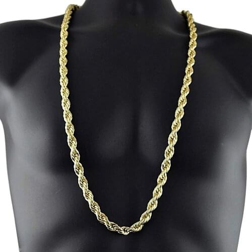 New rendy 75cm Mens hip hop Necklace 316L Stainless Steel 8mm Huge Wheat Rope Necklace Chains Necklace Link chain CARA1106
