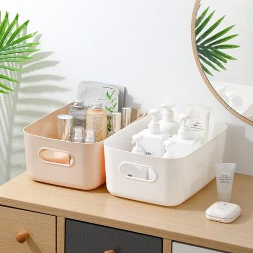 Receive a box of desktop cosmetics receive sundry storage box storage basket plastic snacks household kitchen carrying boxes