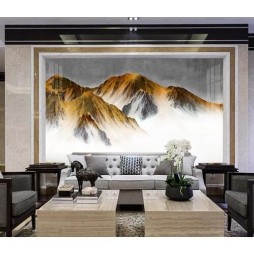 Custom 3D Wallpaper Nordic Art Golden Mountains Photo Wall Murals Living Room Bedroom Luxury decor Creative Wall cloth Painting
