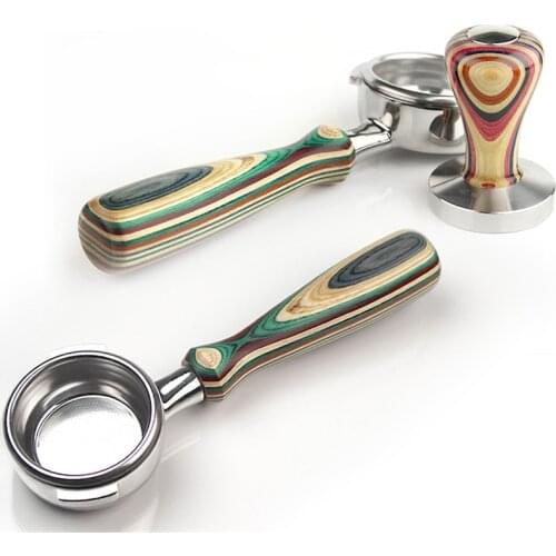 58MM Coffee Machine Handle Bottomless Nuova Stainless Steel Espresso Coffee Part Filter Wooden Holder Accessory For Cafe Barista