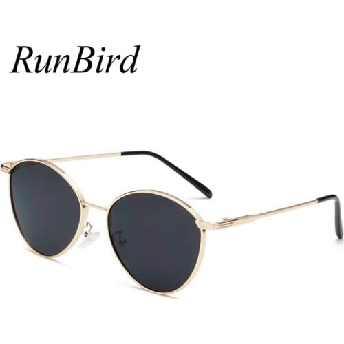 RunBird Luxury Pink Lens Women Sunglasses Shades Fashion Retro Metal Frame Ladies Men Sunglasses Sun Glasses Oculos UV400 5432