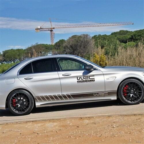 Black Auto Graphics Both Side Body Vinyl Decal Car Sticker Sports Racing Race Car Long Stripe Decals