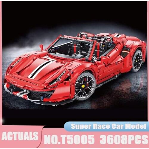 High-Tech Super Sport Car 488 Model Compatible 42125 MOC Vehicle RC Building Blocks Educational Toys for Kids Gift Boys T5005