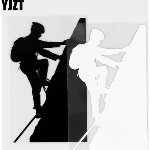 YJZT 10.9×17.6CM Cool Personality Climber Pattern Car Sticker Fun Vinyl Decal Car Sticker Black/Silver 20A-0351