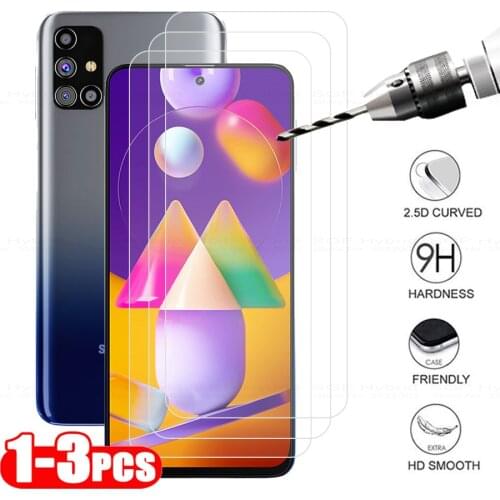 1-3pcs Protective Glass For samsung m31s Glass screen protector on galaxy m31s m 31s m 31 s Samsungm31s safty armor phone film
