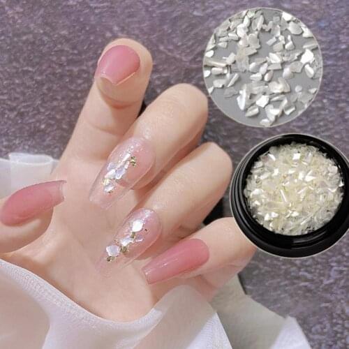 1 Box Natural Rhinestone For Nails 3D Gradient Broken Shell Slices Nail Art Decorations Nail Glitter Flakes for Party