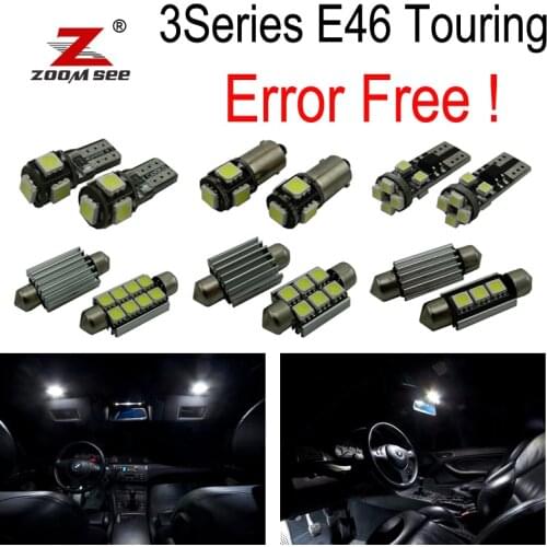 18pcs LED Bulb Interior dome Light Kit for BMW 3 Series E46 Touring Wagon 316i 318i 320i 323i 325i 328i 330i (1999-2005)