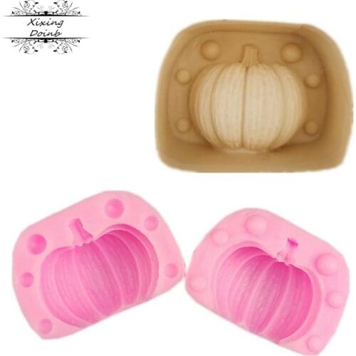 2Pieces / set of pumpkin shaped silicone mold cake decoration tool fontant chocolate dessert tool cake decoration accessories