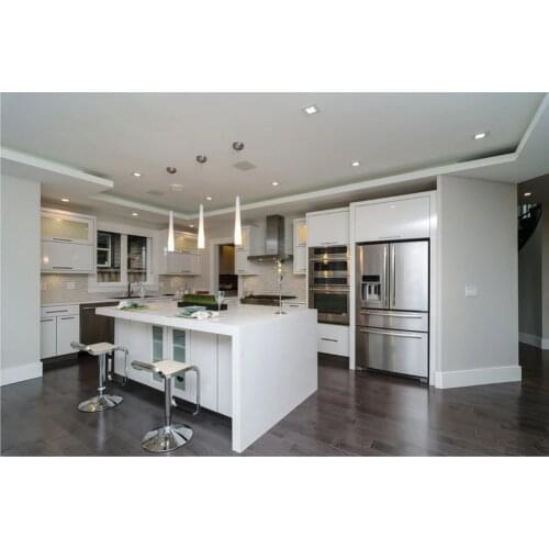 2017 new style modern high gloss white lacquer kitchen furniture new design customized kitchen cabinets L1606020