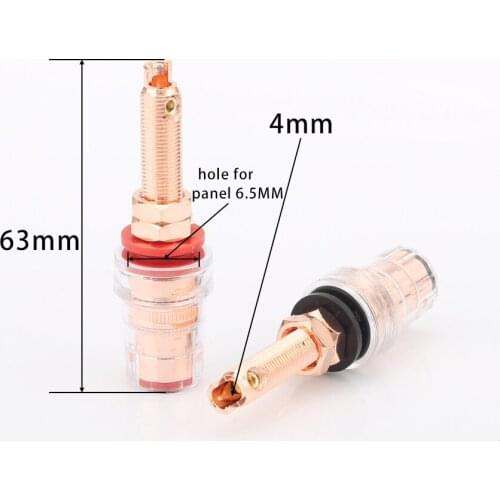 4pcs Audiocrast PS010 High quality pure copper 99.998% Binding posts audio speaker terminal