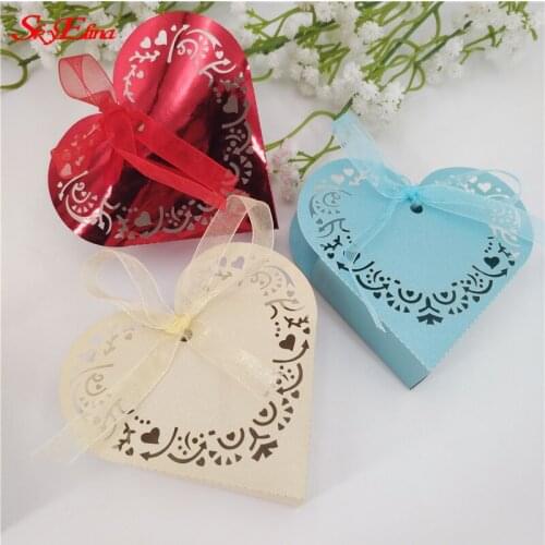 50Pcs/set Hollow Creativity Love Heart Candy Boxes Wedding Birthday/party Supplies And Gifts 6zSH152