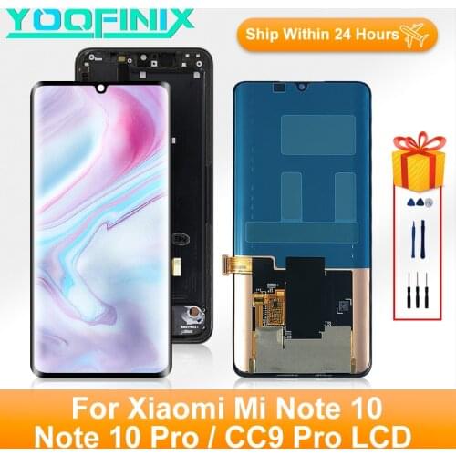 “6.47”Original For Xiaomi Note 10 Display LCD Touch Screen Digitizer Display Replacement Parts For MI CC9 Pro LCD MI Note 10 Pro