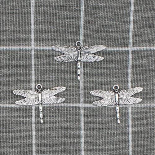 6pcs 27*36mm Charms Dragonfly Antique Silver Color Plated Pendants Making DIY Handmade Tibetan Silver Color Jewelry X1845