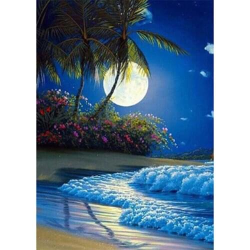 5D DIY Square Round Diamond Painting Cross Stitch Kit Diamond Embroidery Mosaic Sunset Sea View Home Decoration Gift WG2233